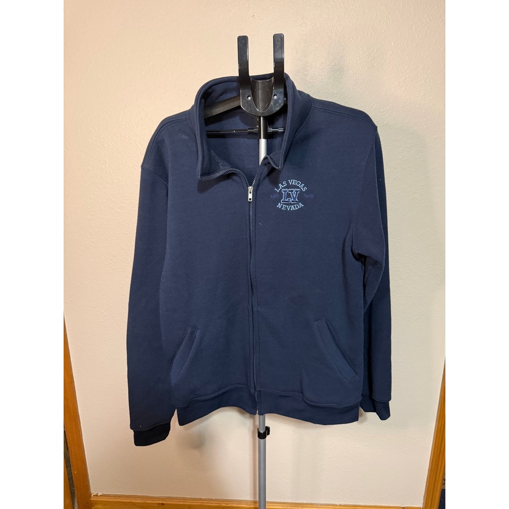 DC Classicโ Mens Las Vegas Nevada Full Zip Fleece Sweatshirt Jacket Navy Blue XL